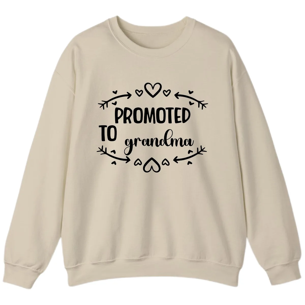 Promoted To Grandma Announcement Sweatshirt in Sand