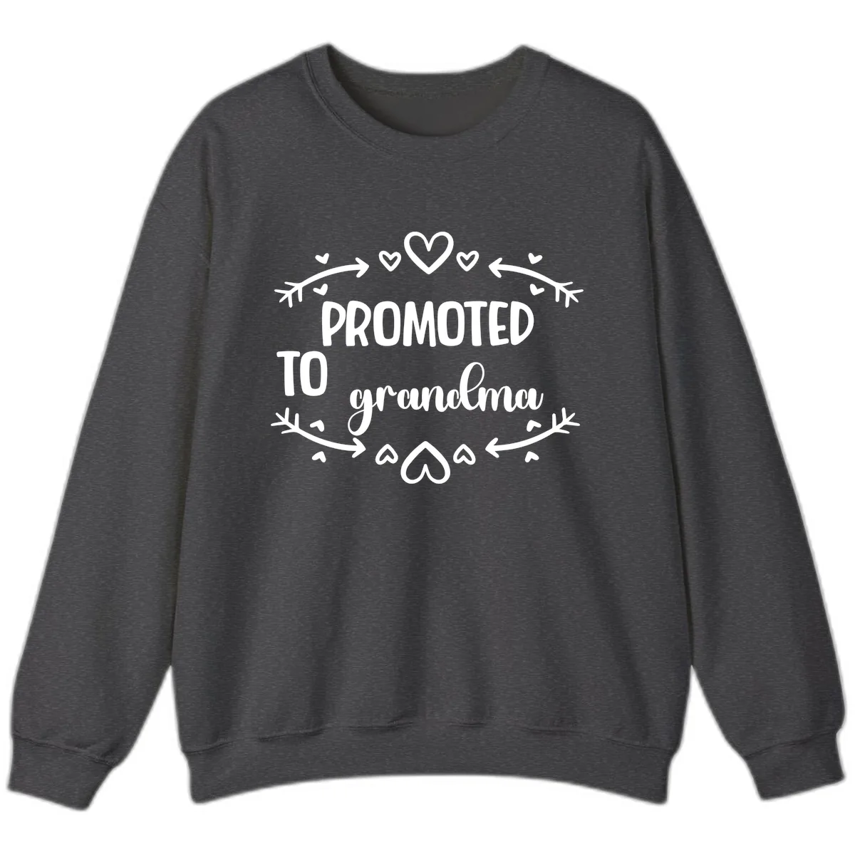 Promoted To Grandma Announcement Sweatshirt in Dark Heather