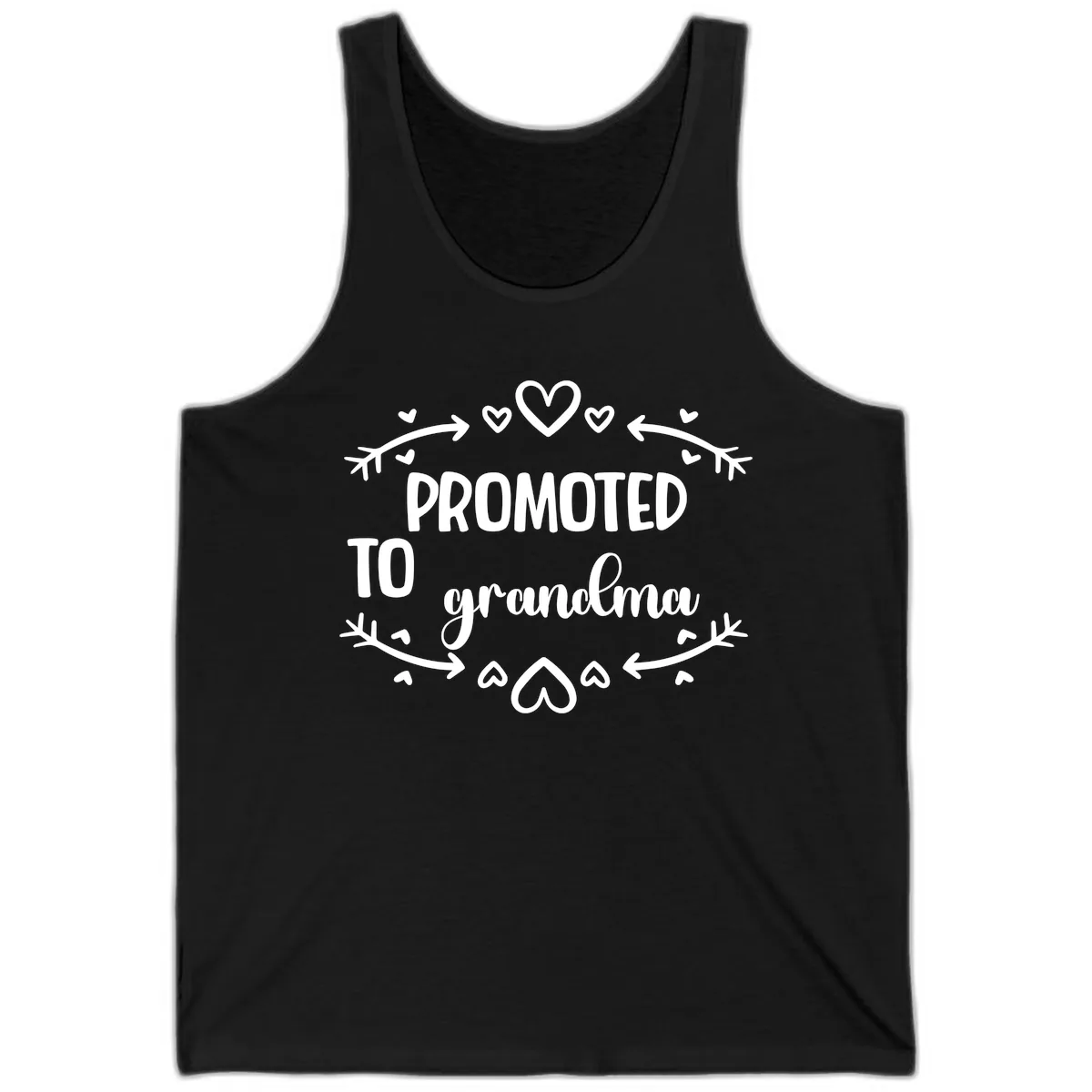Promoted To Grandma Announcement Tank in Black