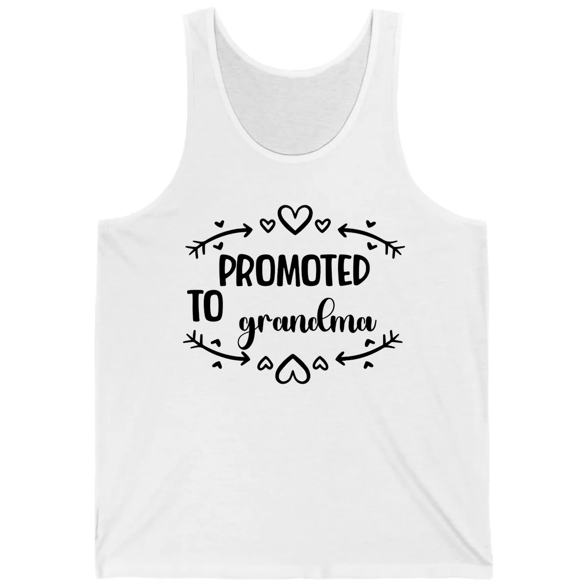 Promoted To Grandma Announcement Tank in White