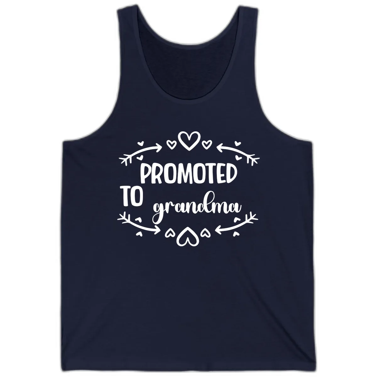 Promoted To Grandma Announcement Tank in Navy
