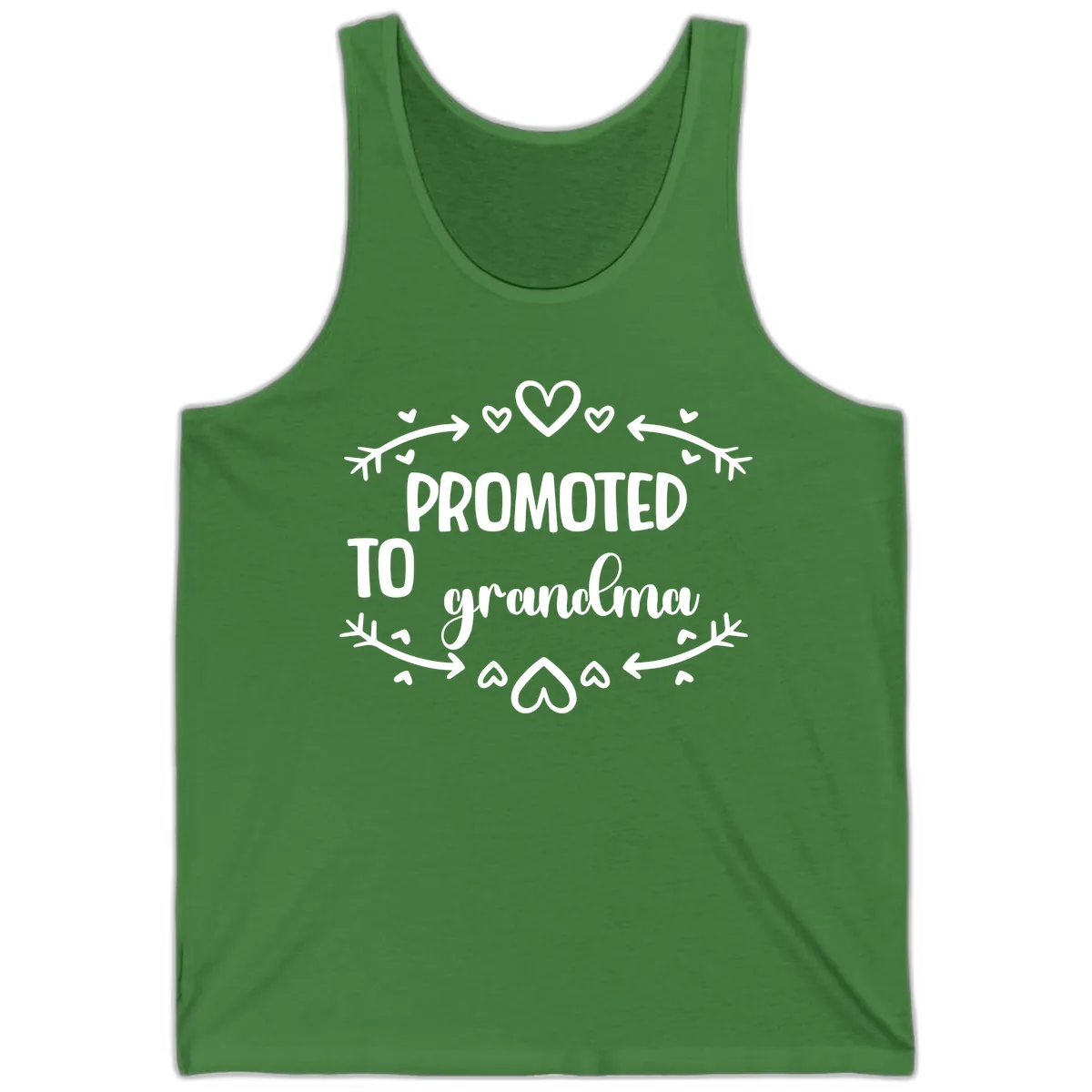 Promoted To Grandma Announcement Tank in Leaf