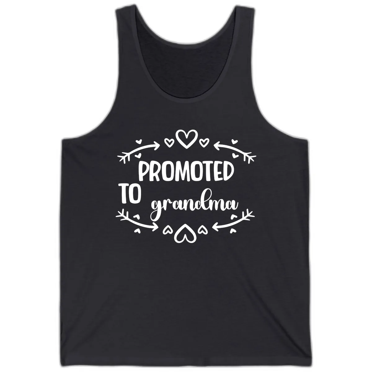 Promoted To Grandma Announcement Tank in Dark Grey