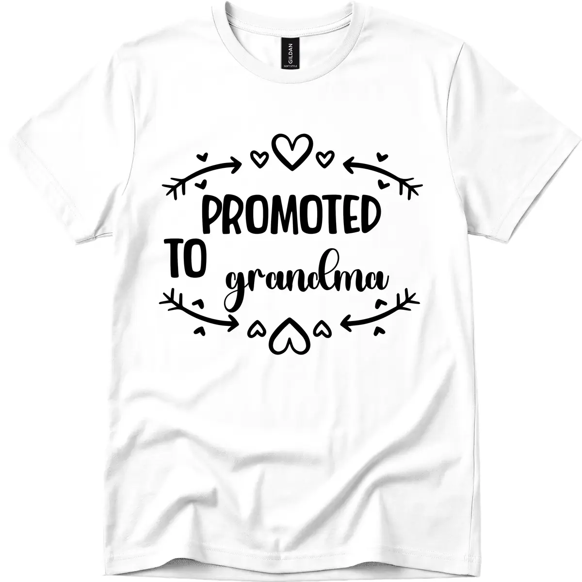 Promoted To Grandma Announcement T-Shirt in White