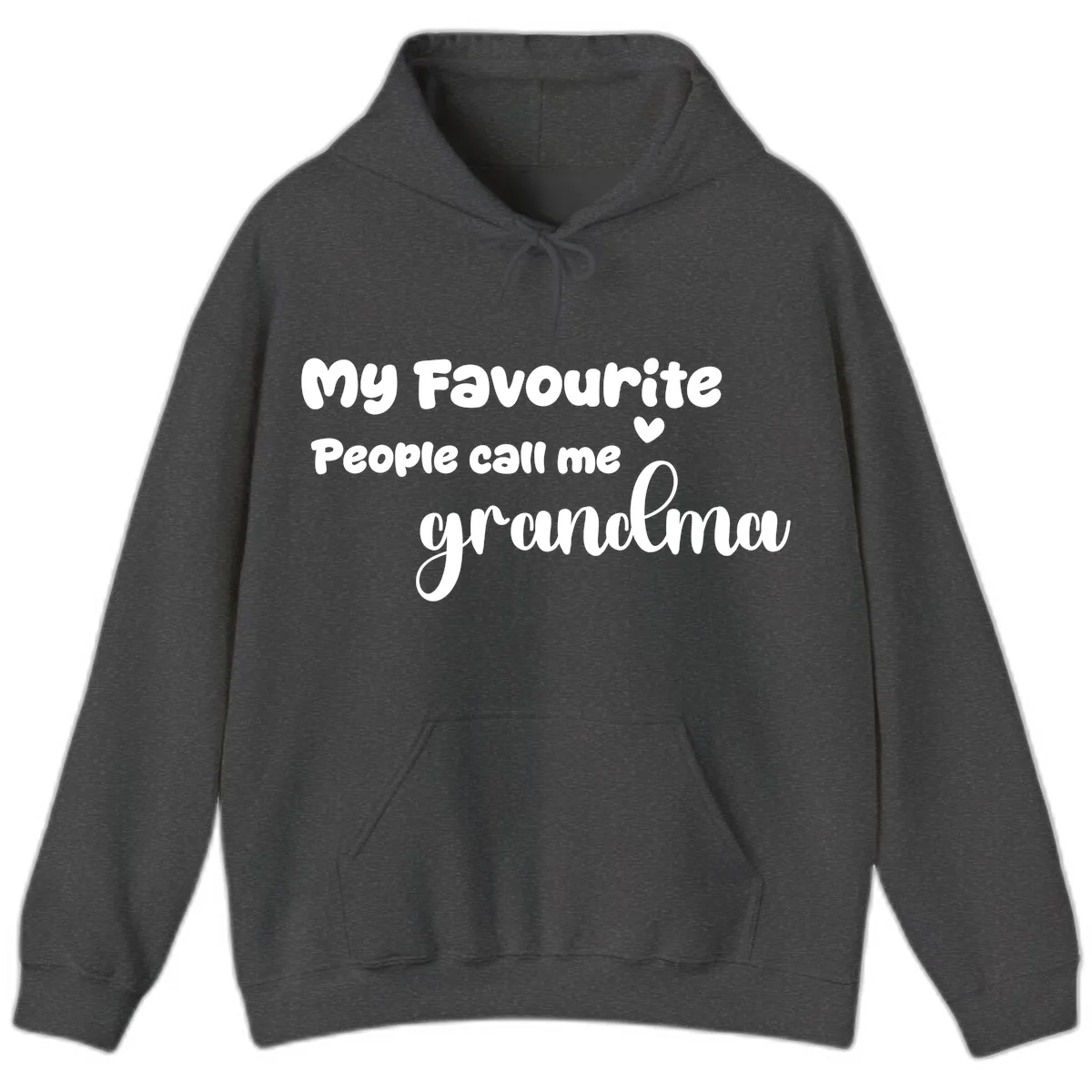 My Favourite People Call Me Grandma Hoodie in Dark Heather