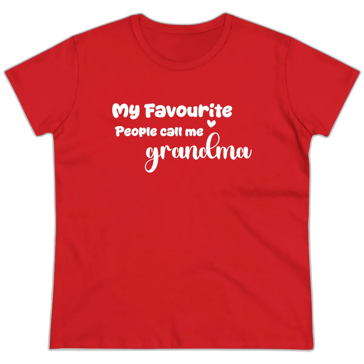My Favourite People Call Me Grandma Ladies Tee in Red