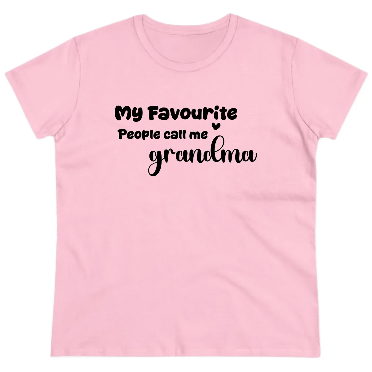 My Favourite People Call Me Grandma Ladies Tee in Light Pink