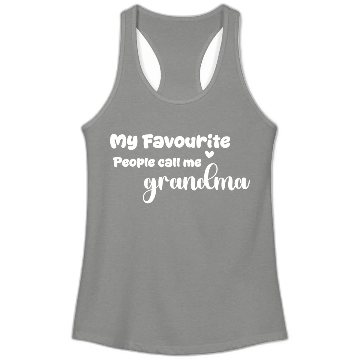 My Favourite People Call Me Grandma Ladies Tank in Heather Grey