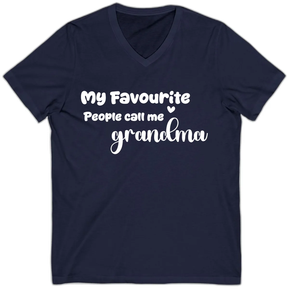 My Favourite People Call Me Grandma V-Neck in Navy