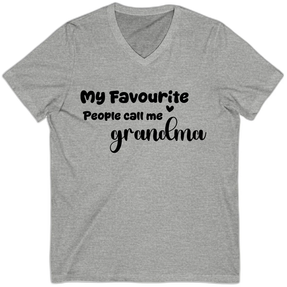 My Favourite People Call Me Grandma V-Neck in Athletic Heather