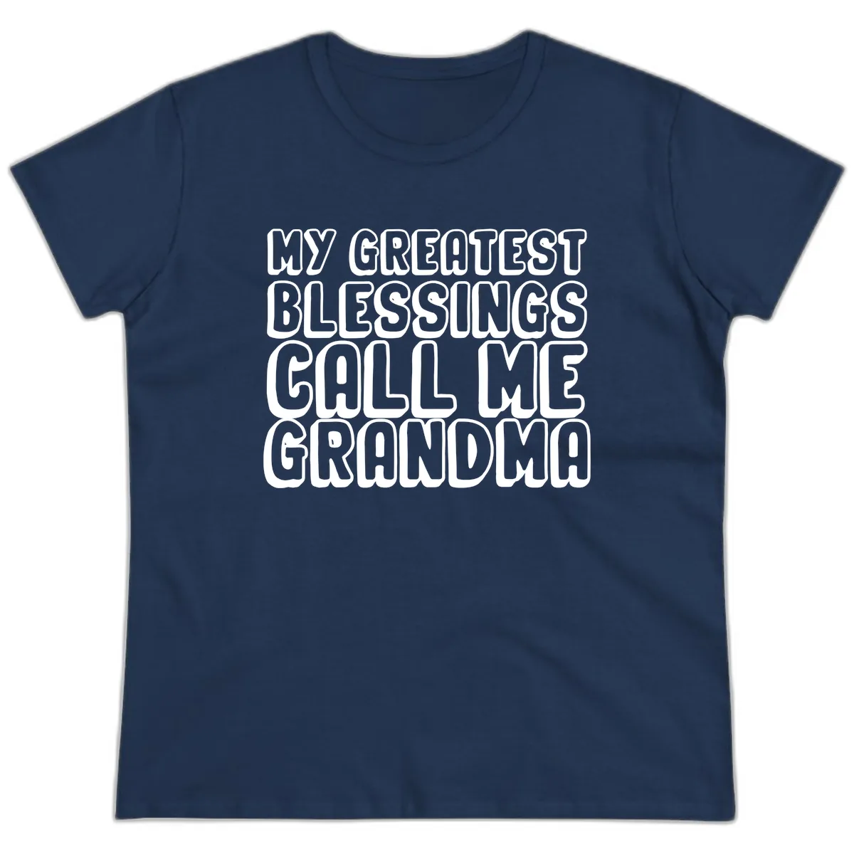 My Greatest Blessings Call Me Grandma Ladies Tee in Navy