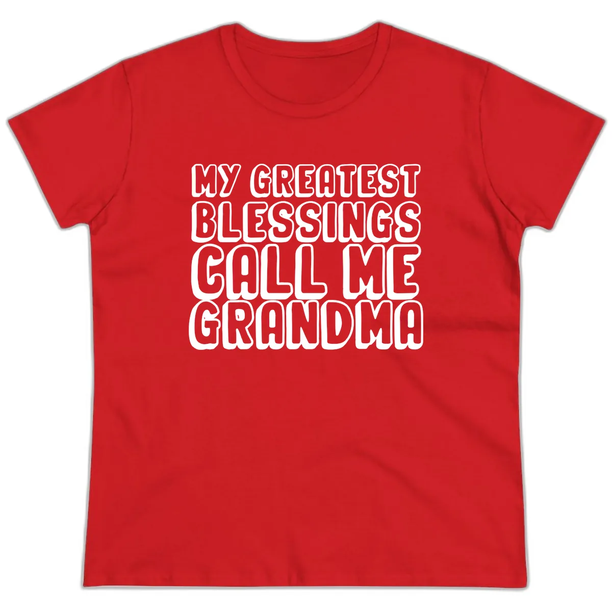 My Greatest Blessings Call Me Grandma Ladies Tee in Red