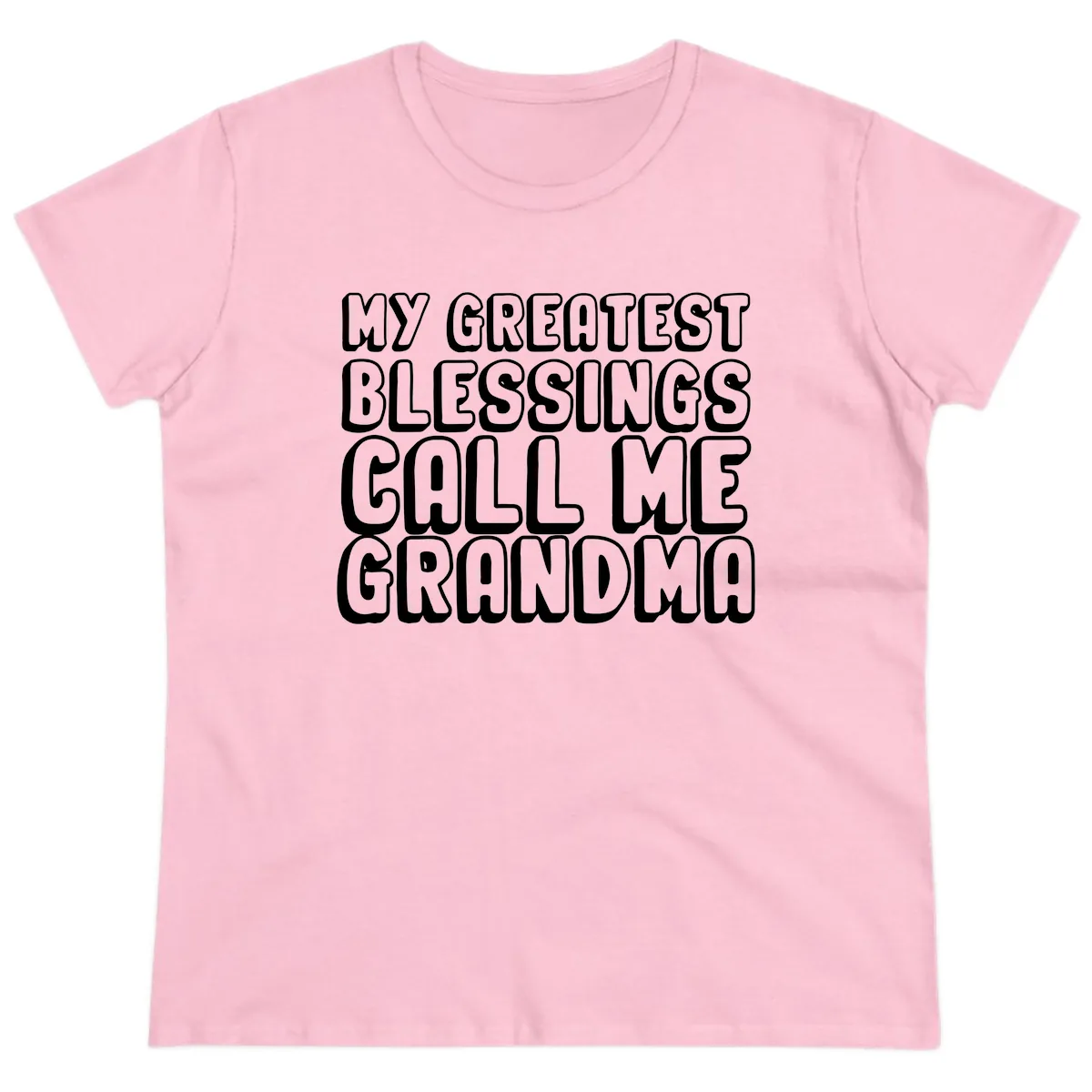 My Greatest Blessings Call Me Grandma Ladies Tee in Light Pink