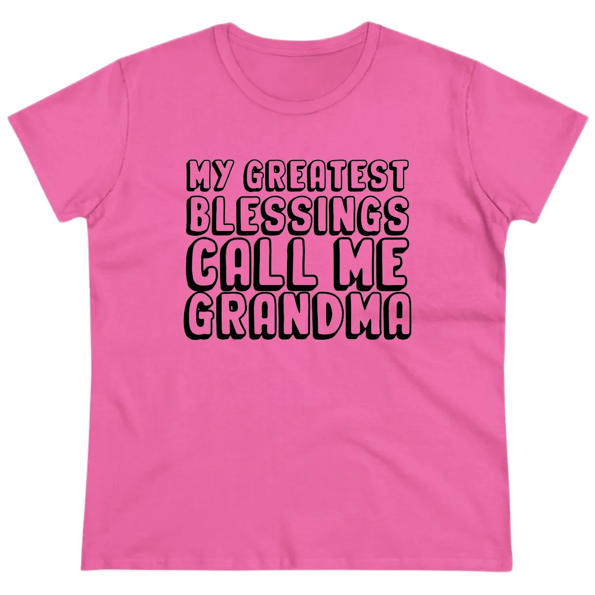 My Greatest Blessings Call Me Grandma Ladies Tee in Azalea