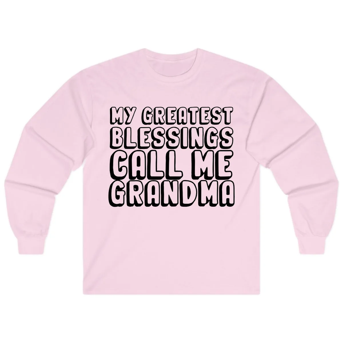 My Greatest Blessings Call Me Grandma Long Sleeve in Light Pink