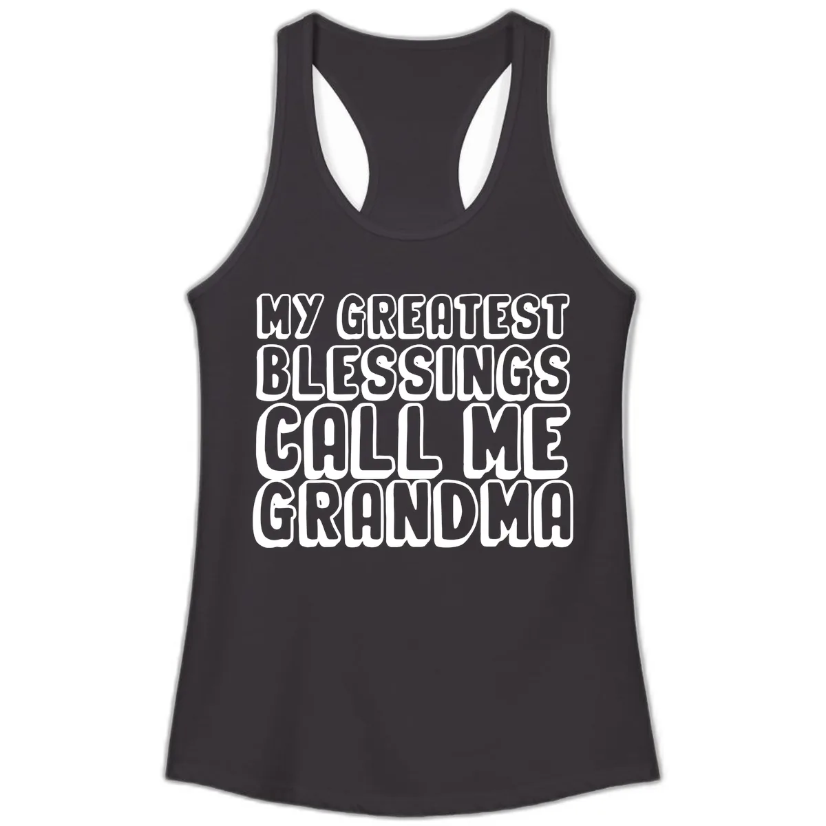 My Greatest Blessings Call Me Grandma Ladies Tank in Black