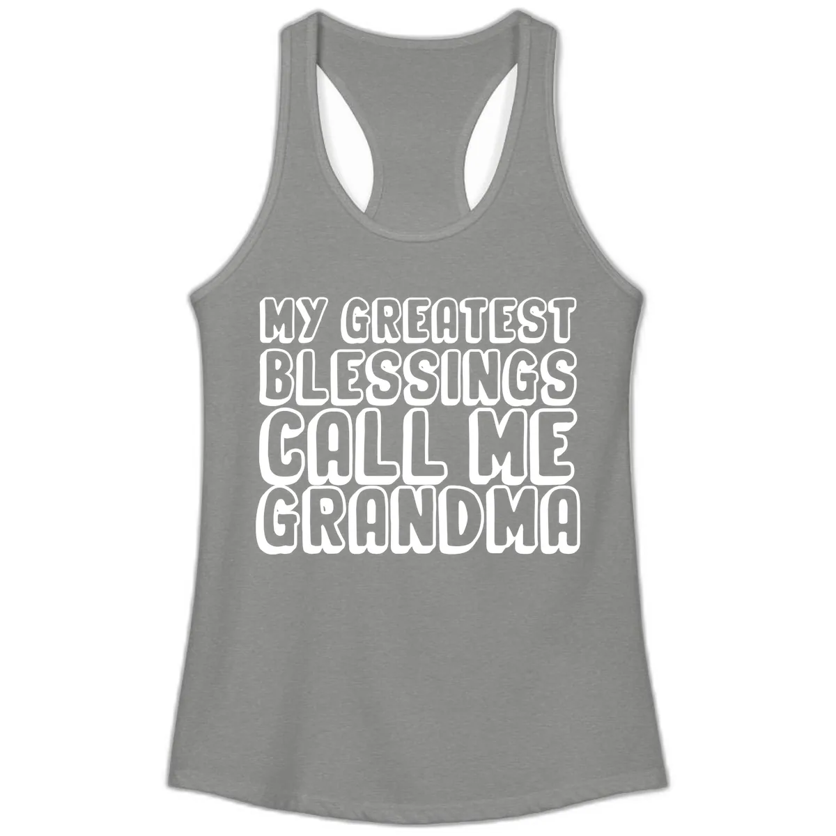 My Greatest Blessings Call Me Grandma Ladies Tank in Heather Grey