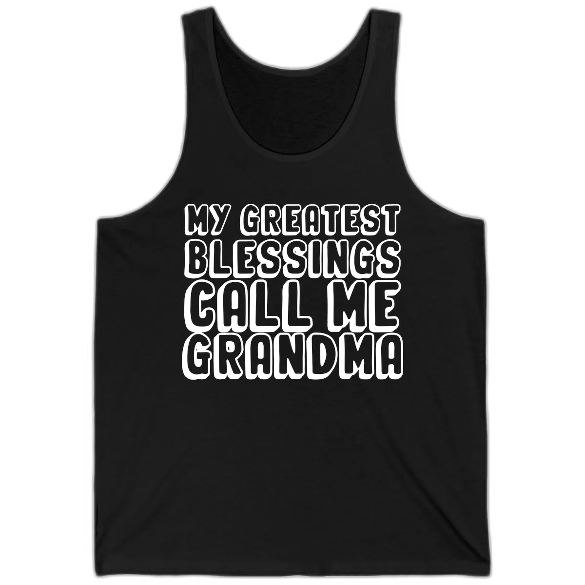 My Greatest Blessings Call Me Grandma Tank in Black
