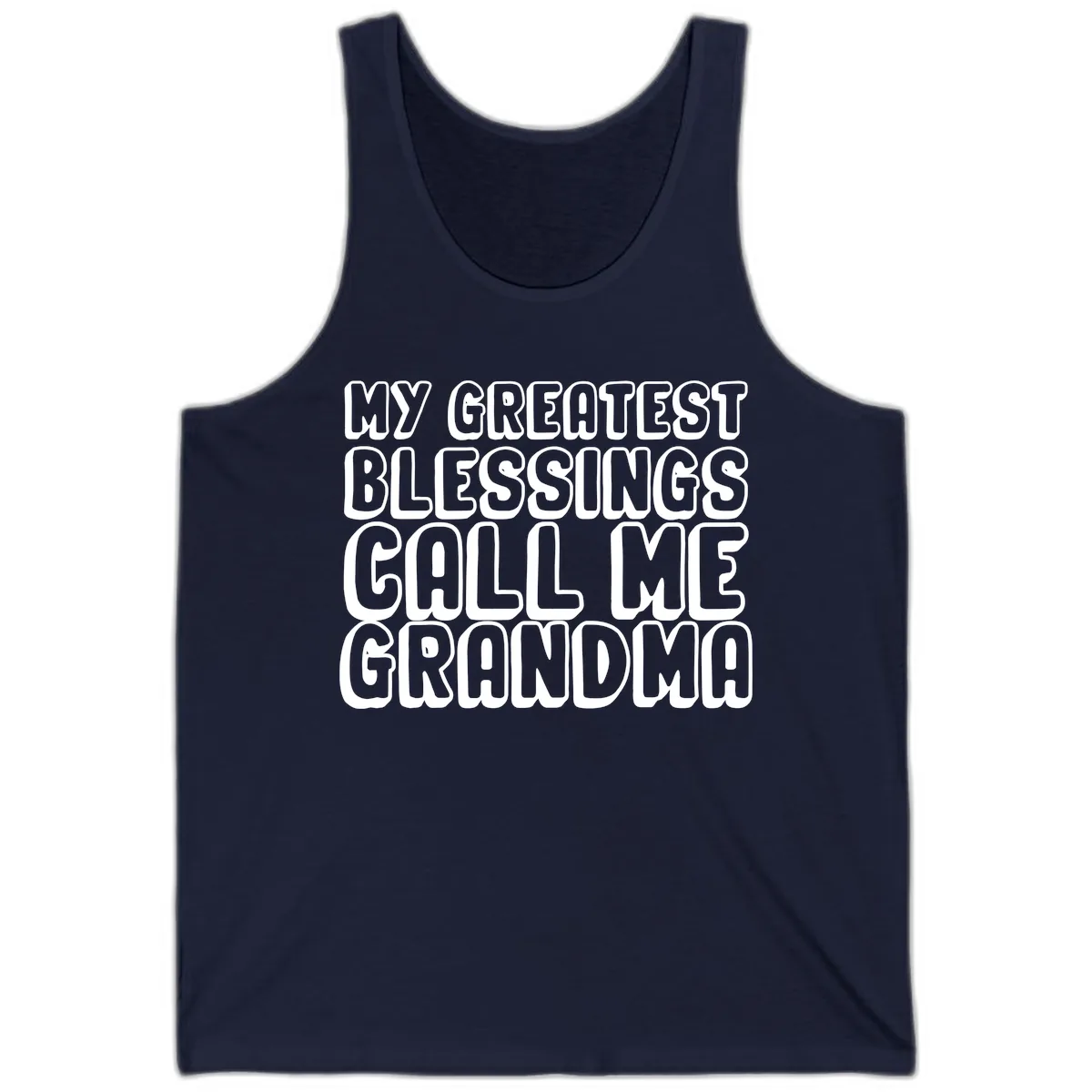 My Greatest Blessings Call Me Grandma Tank in Navy
