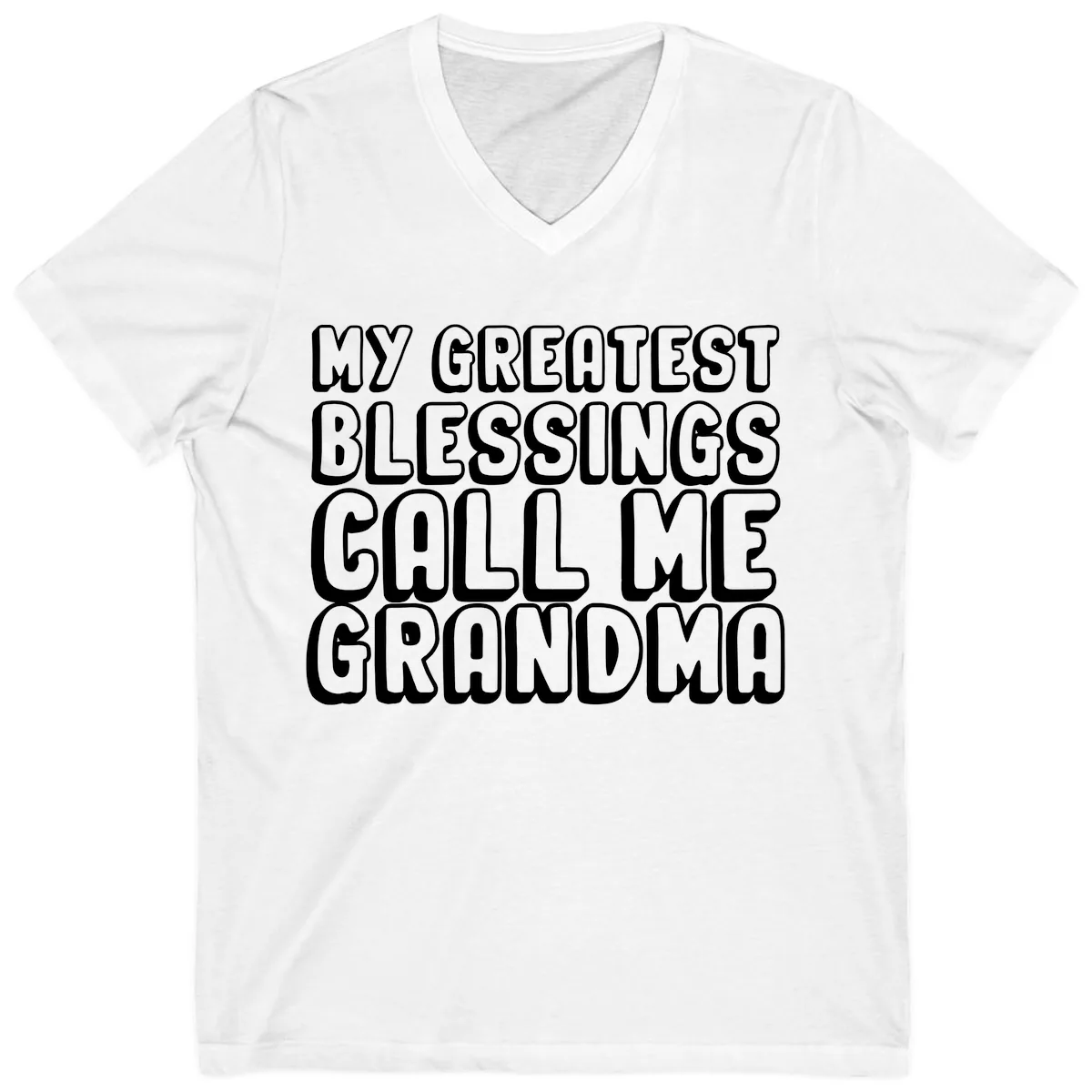 My Greatest Blessings Call Me Grandma V-Neck in White