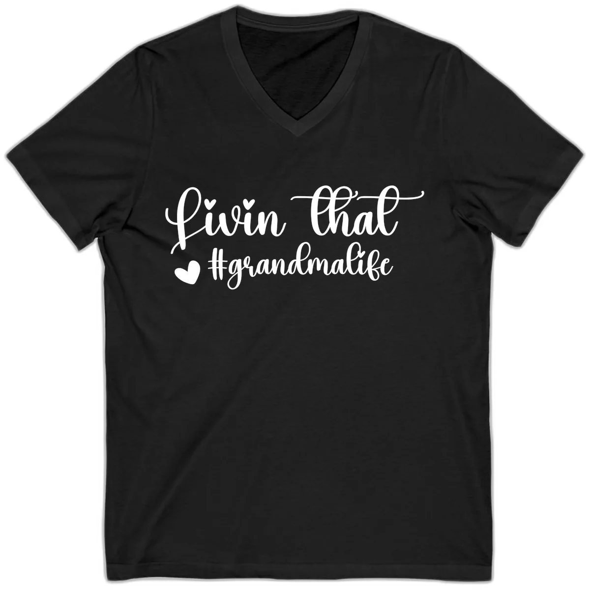 Livin That Grandma Life V-Neck in Black