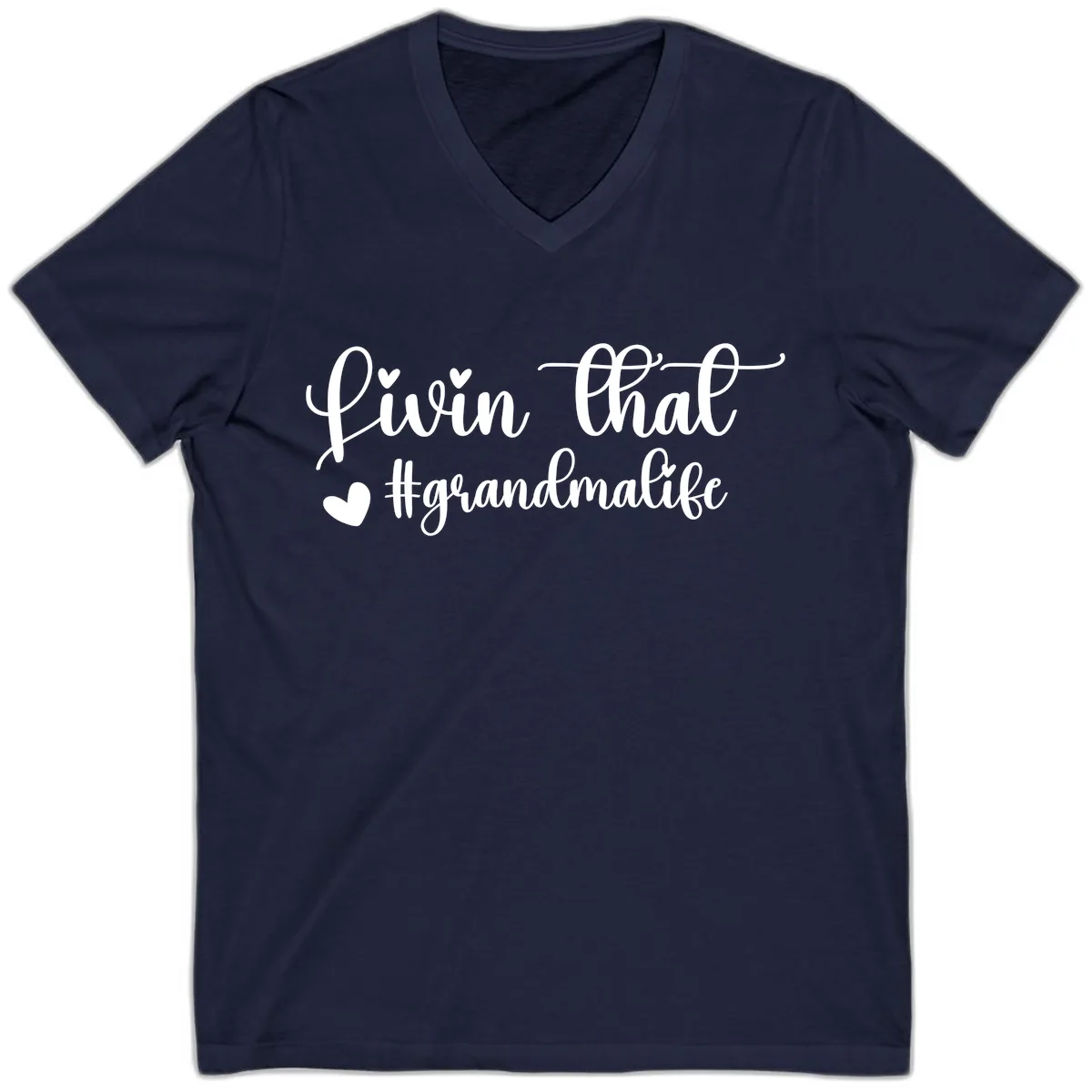 Livin That Grandma Life V-Neck in Navy