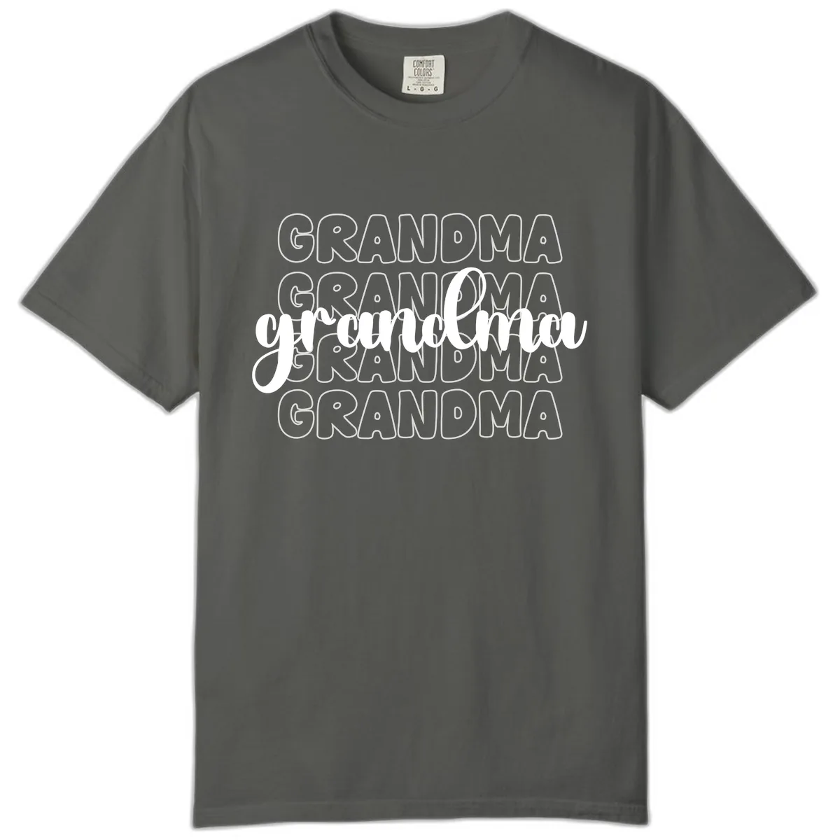 Grandma Repeating Text Design Comfort Color in Pepper