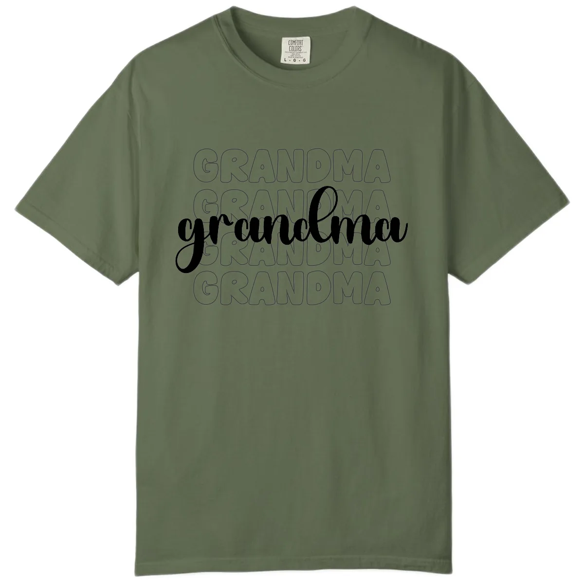 Grandma Repeating Text Design Comfort Color in Sage