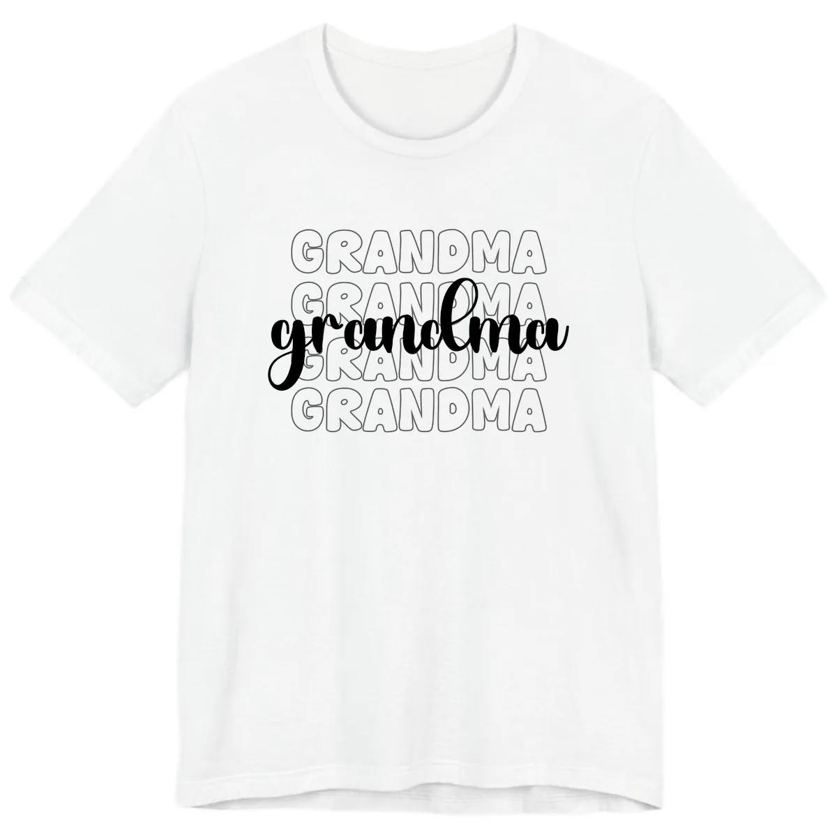 Grandma Repeating Text Design Premium T-Shirt in White