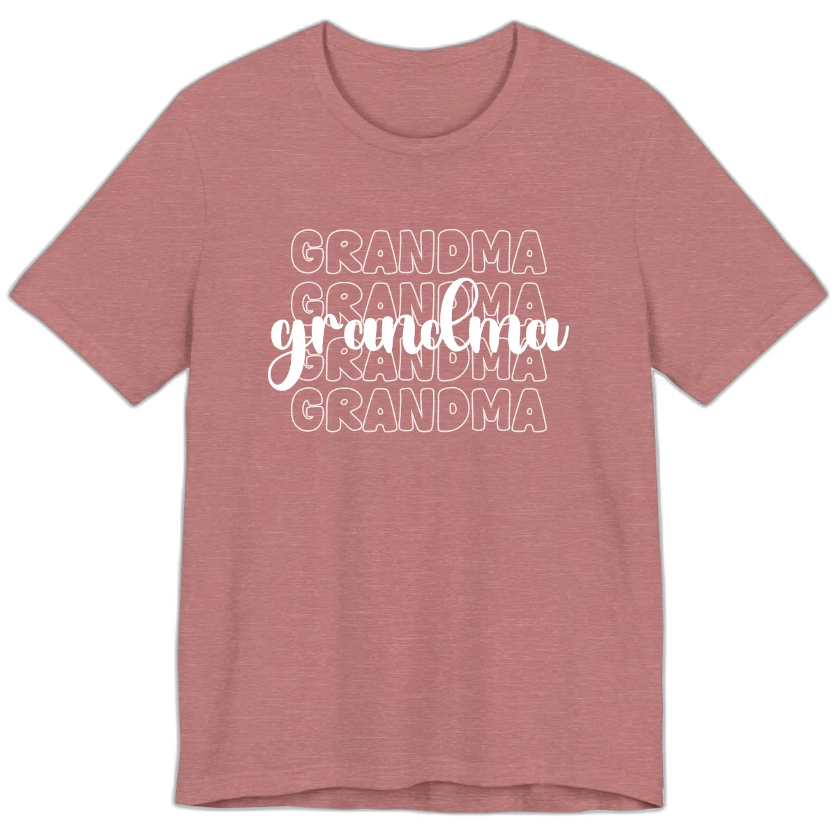 Grandma Repeating Text Design Premium T-Shirt in Heather Mauve