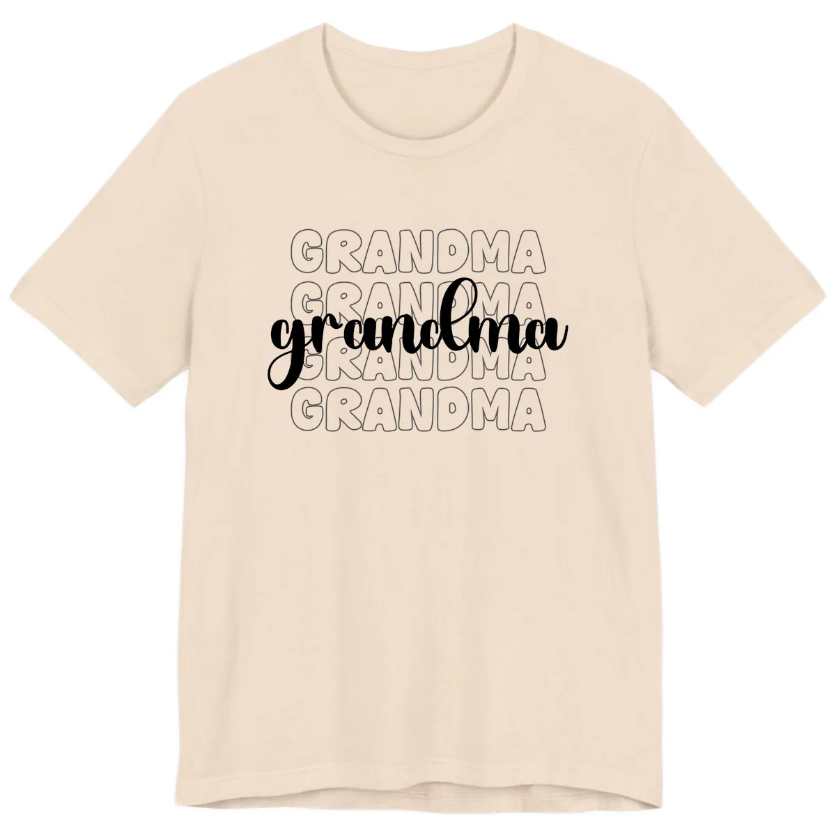 Grandma Repeating Text Design Premium T-Shirt in Soft Cream