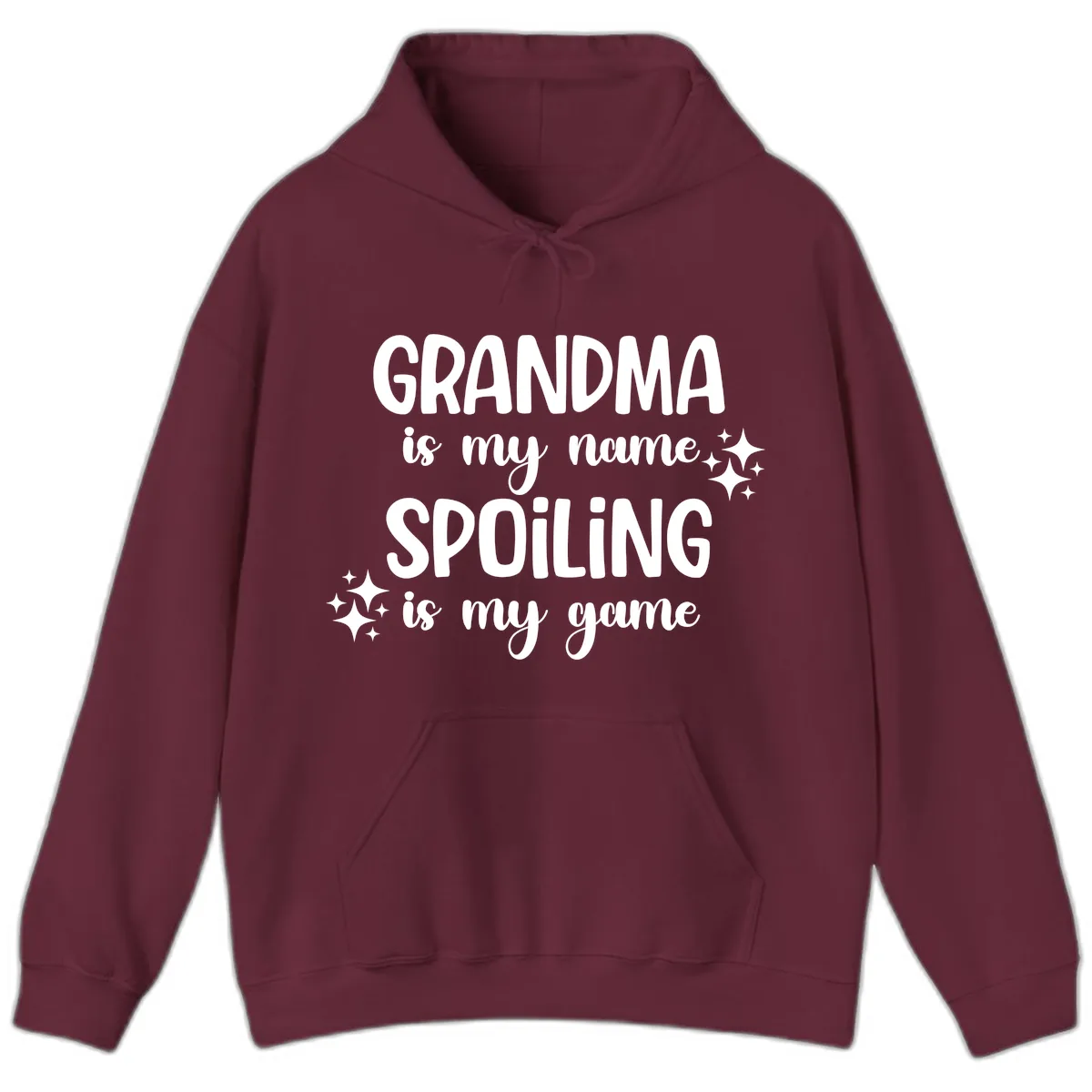 Grandma Is My Name Spoiling Is My Game Hoodie in Maroon