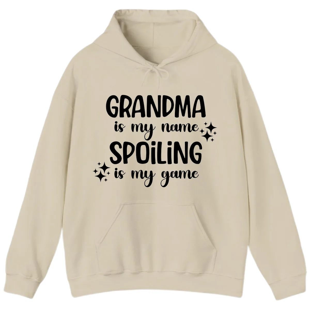 Grandma Is My Name Spoiling Is My Game Hoodie in Sand
