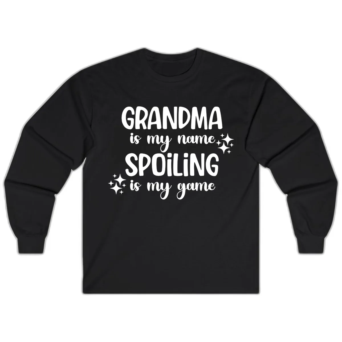 Grandma Is My Name Spoiling Is My Game Long Sleeve in Black