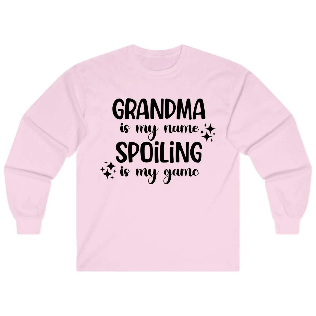 Grandma Is My Name Spoiling Is My Game Long Sleeve in Light Pink