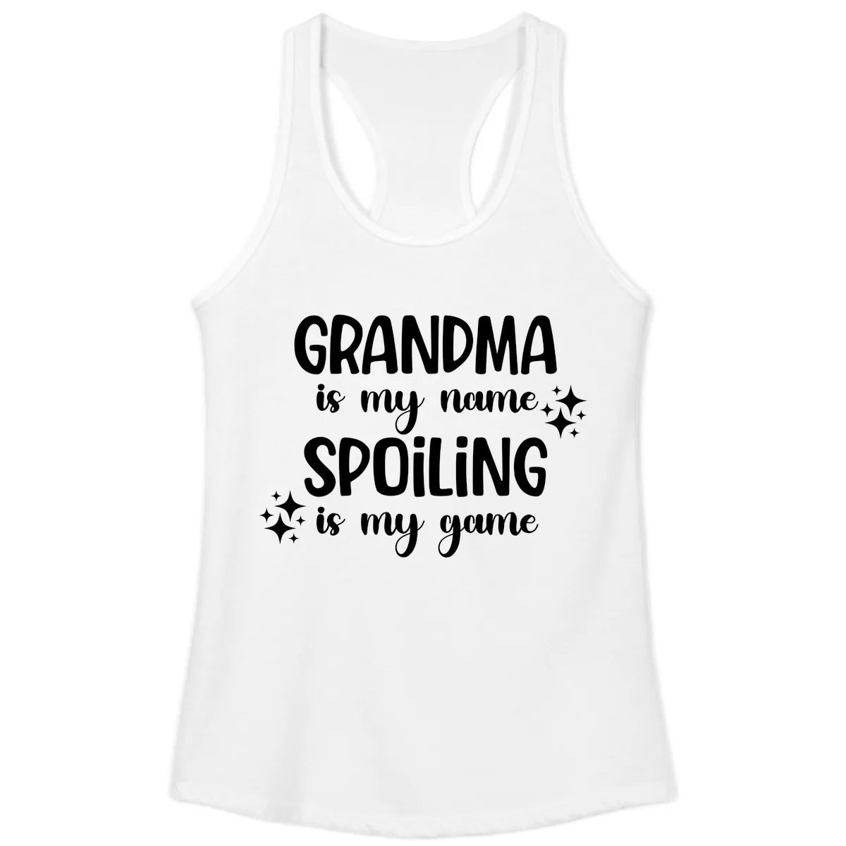 Grandma Is My Name Spoiling Is My Game Ladies Tank in White