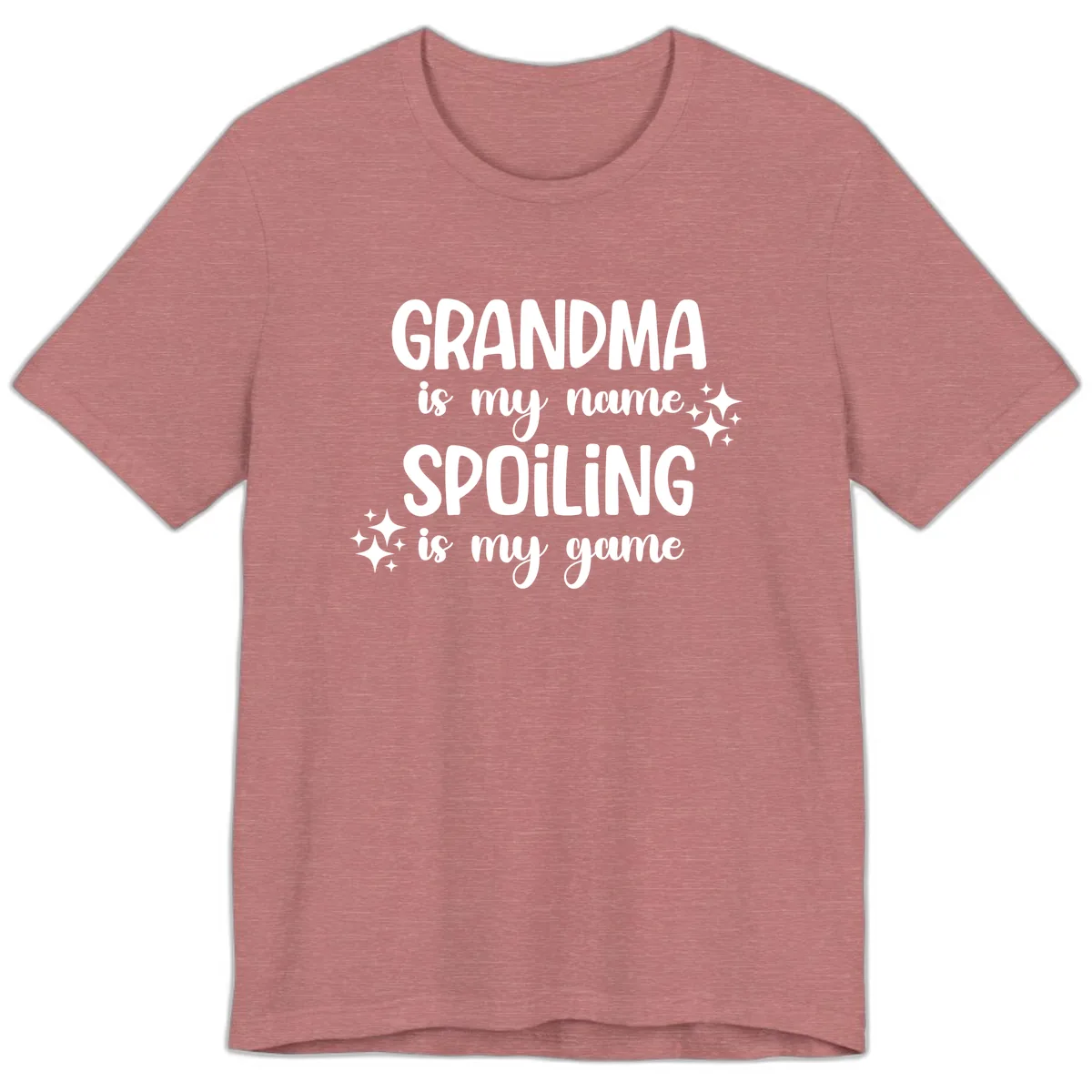 Grandma Is My Name Spoiling Is My Game Premium T-Shirt in Heather Mauve