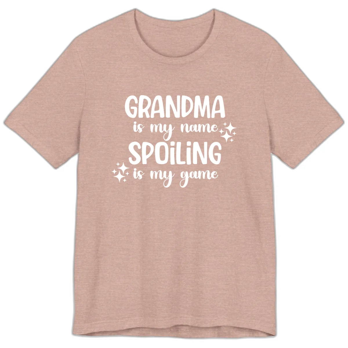 Grandma Is My Name Spoiling Is My Game Premium T-Shirt in Heather Prism Peach