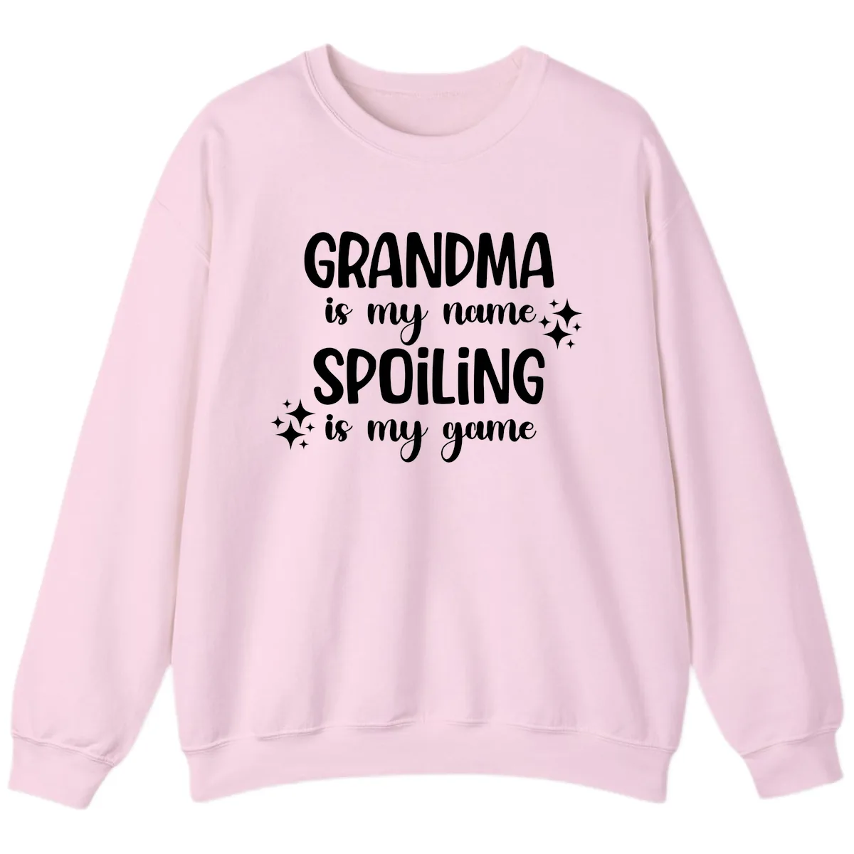 Grandma Is My Name Spoiling Is My Game Sweatshirt in Light Pink
