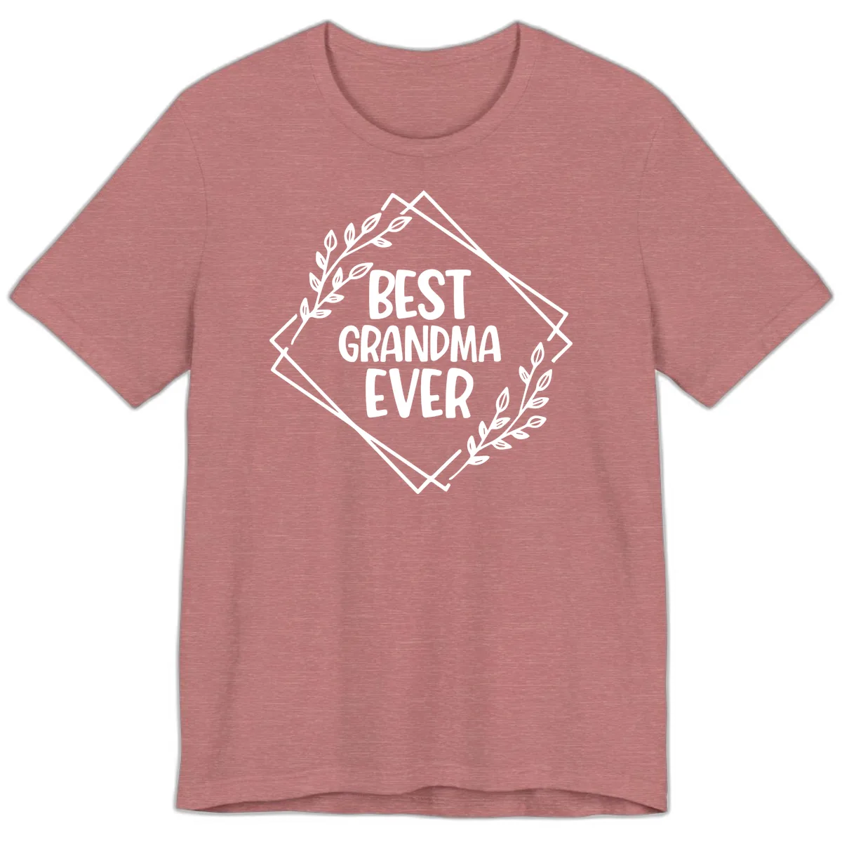 Best Grandma Ever Floral Frame Premium T-Shirt in Heather Mauve