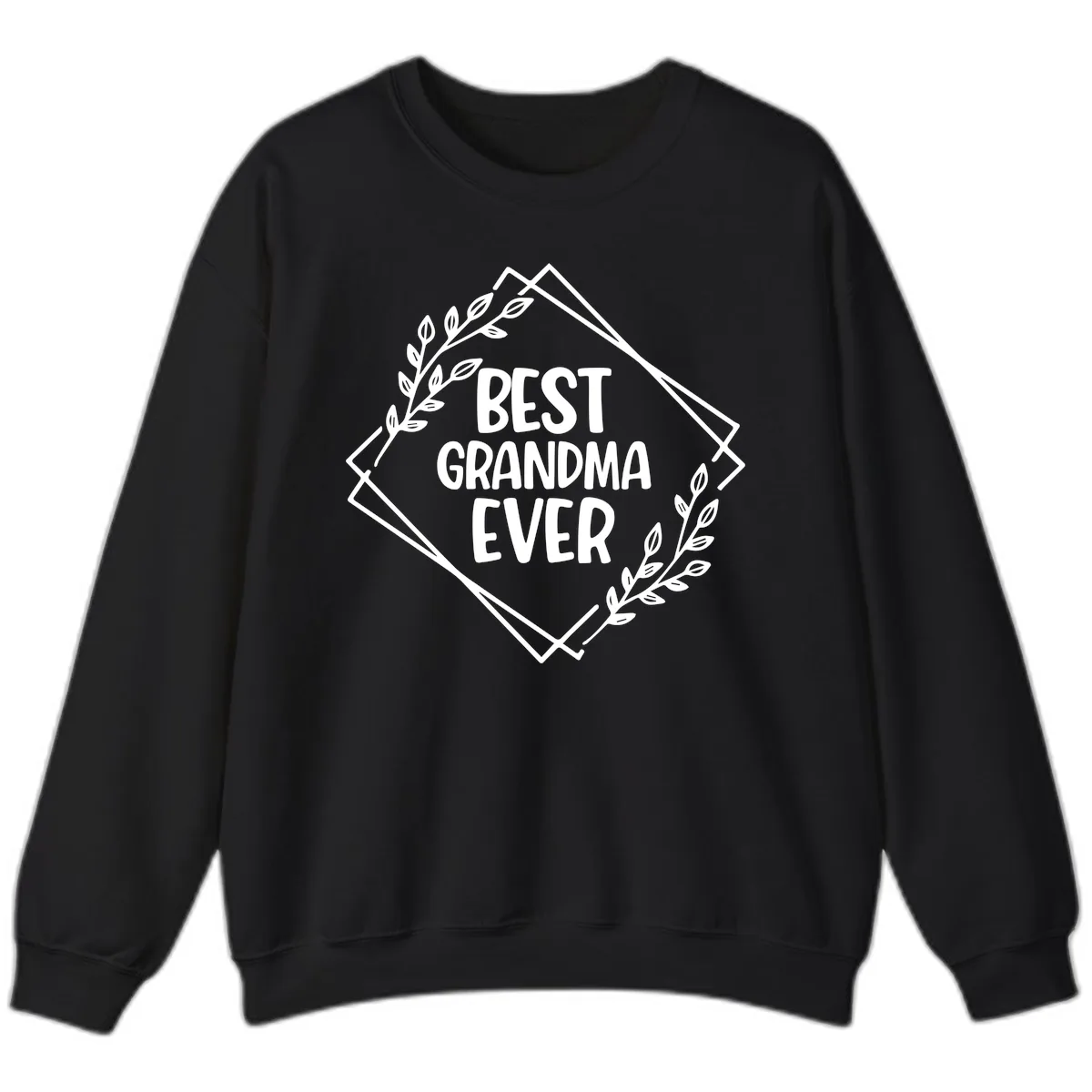 Best Grandma Ever Floral Frame Sweatshirt in Black