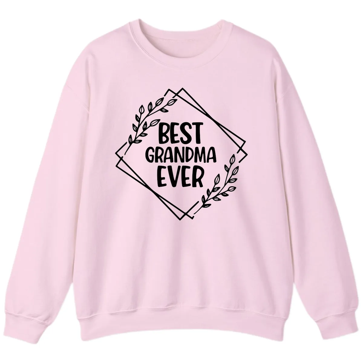 Best Grandma Ever Floral Frame Sweatshirt in Light Pink