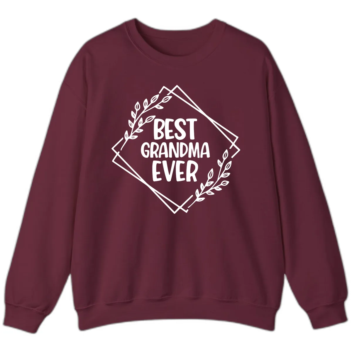 Best Grandma Ever Floral Frame Sweatshirt in Maroon