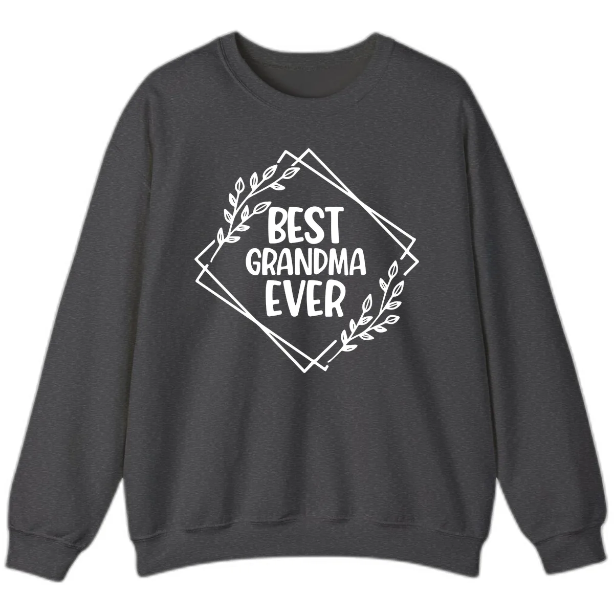 Best Grandma Ever Floral Frame Sweatshirt in Dark Heather