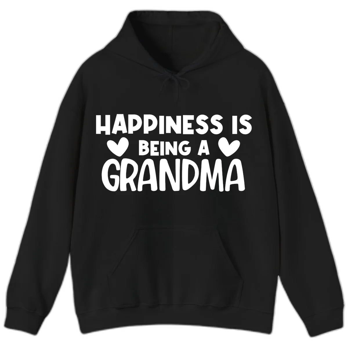 Happiness Is Being A Grandma Hoodie in Black