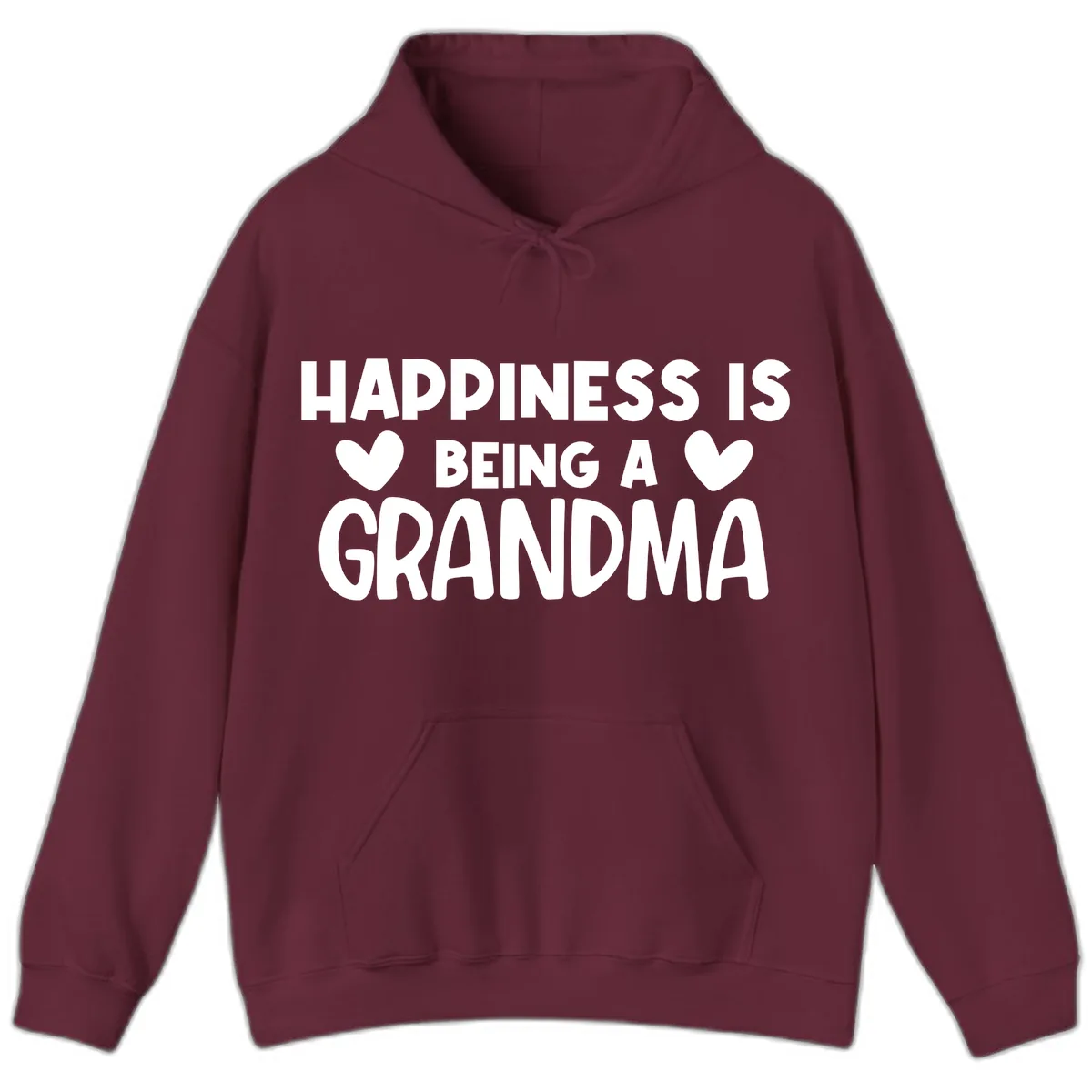 Happiness Is Being A Grandma Hoodie in Maroon