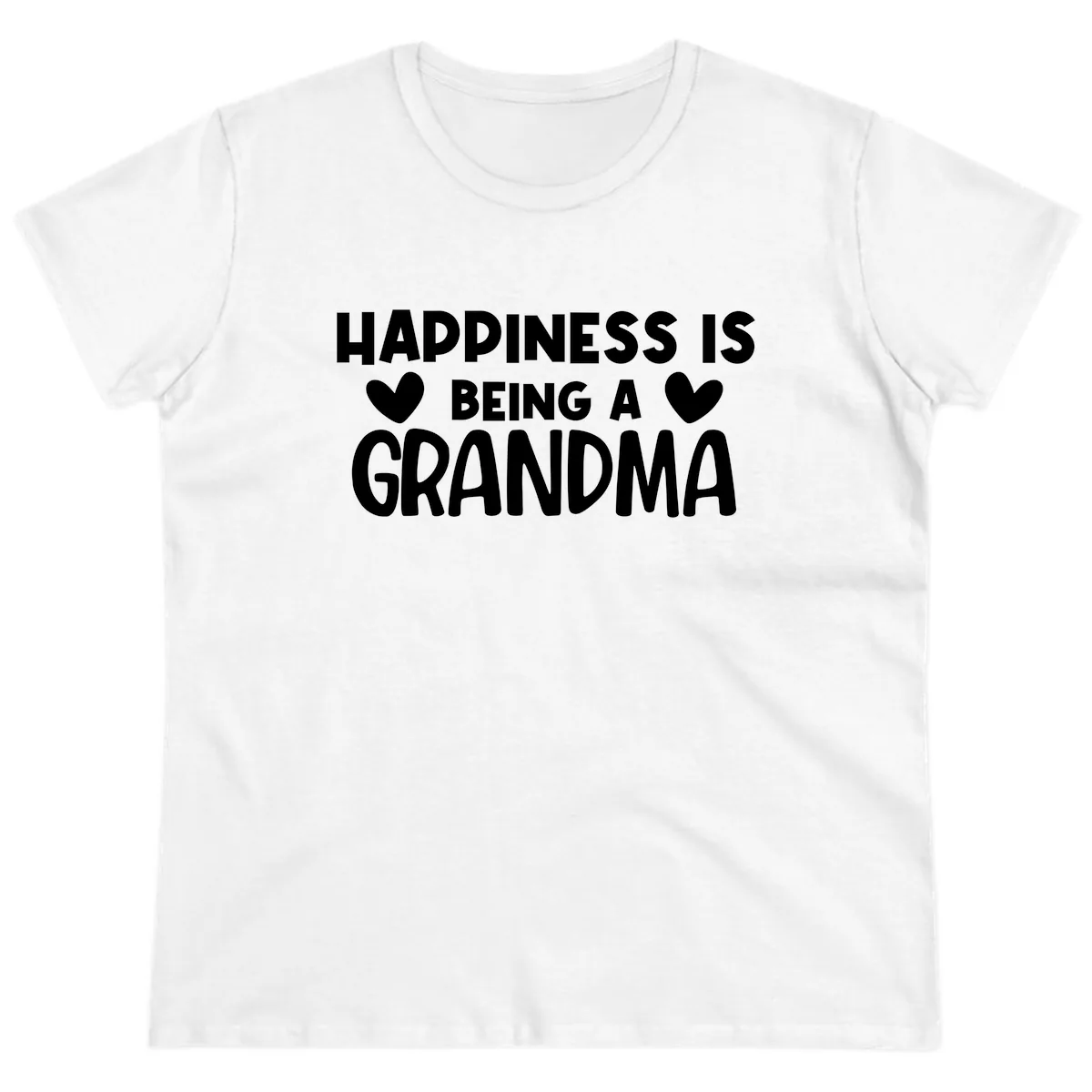 Happiness Is Being A Grandma Ladies Tee in White