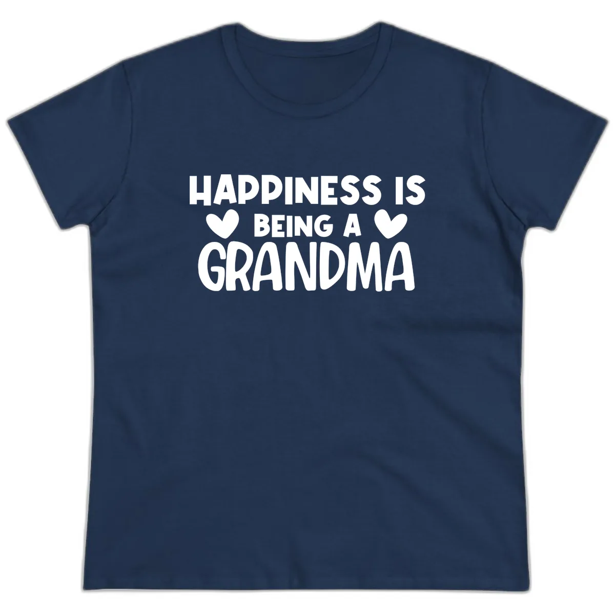 Happiness Is Being A Grandma Ladies Tee in Navy