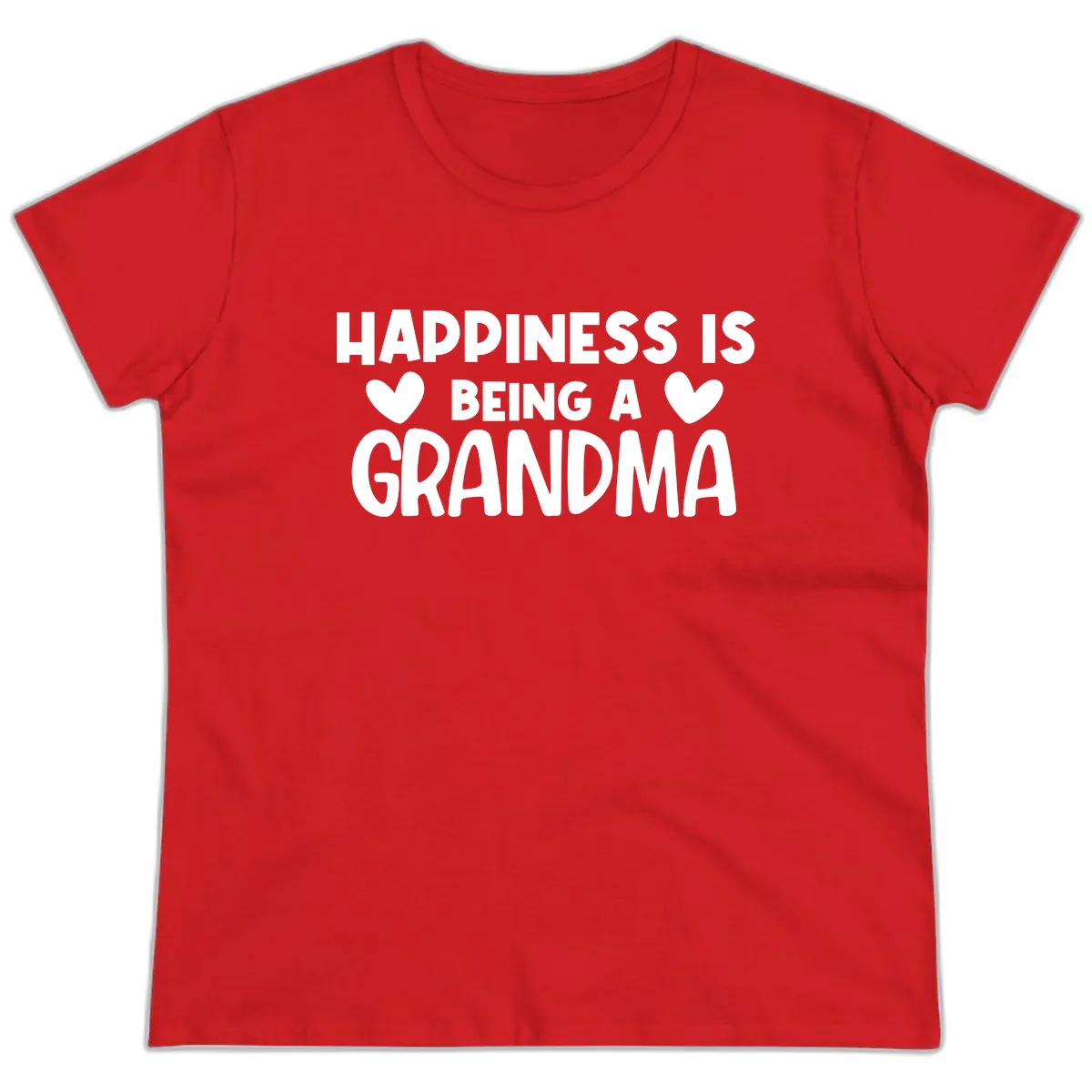 Happiness Is Being A Grandma Ladies Tee in Red