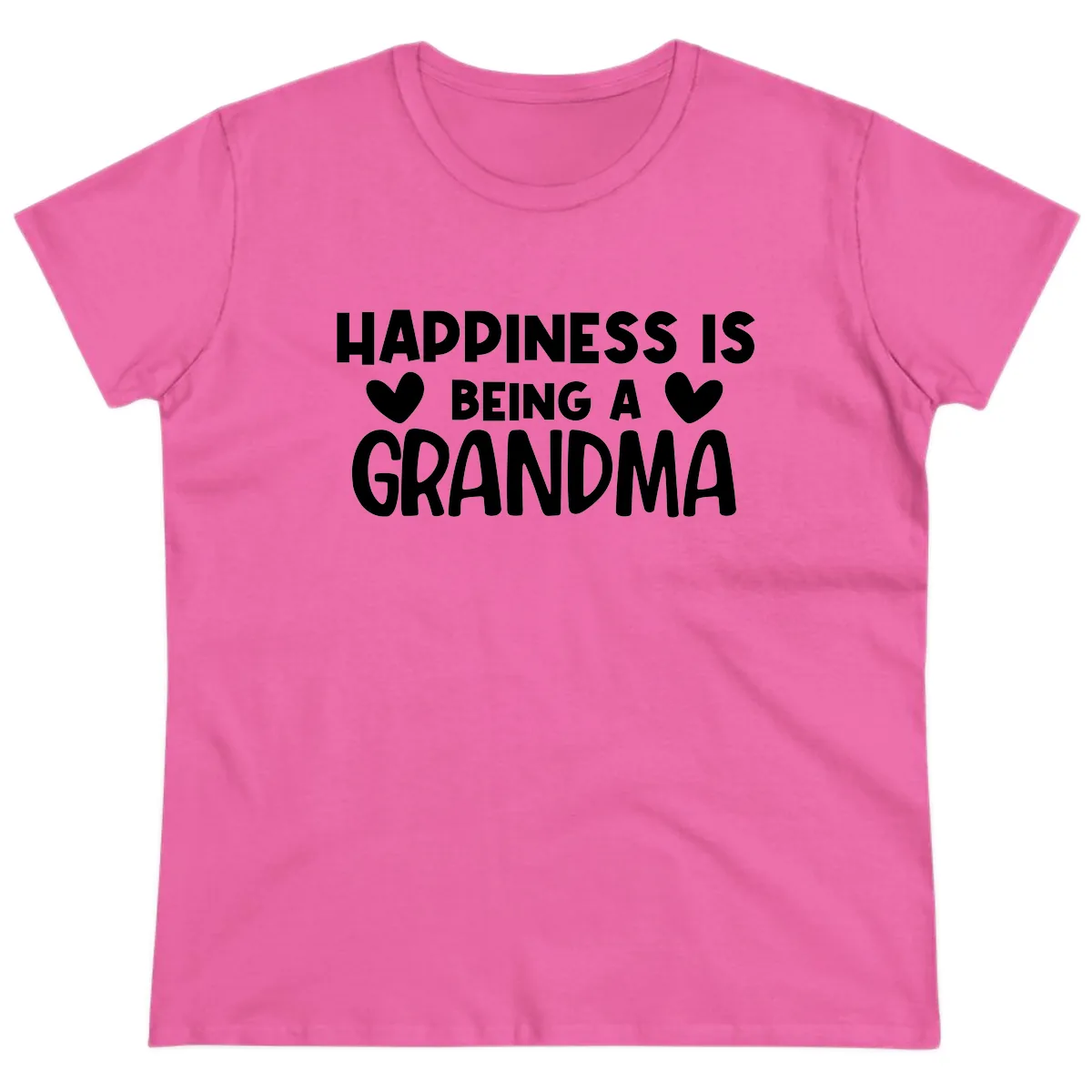 Happiness Is Being A Grandma Ladies Tee in Azalea